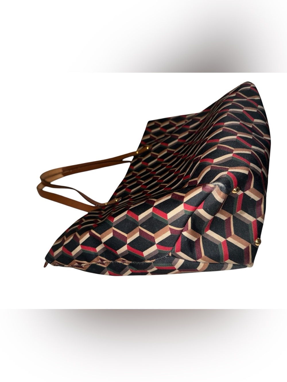 Lauren Ralph Lauren Geometric Pattern Tote Bag in Brown and Tan - Picture 2 of 11